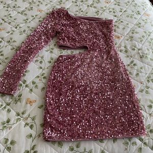 Dusty Pink Sequin Formal Dress